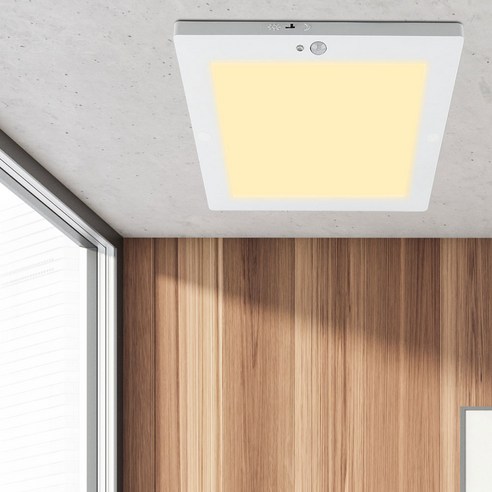 원하 DS LED 루다 플리커프리 사각 직하 센서등 18W 22cm, 화이트 + 주백색