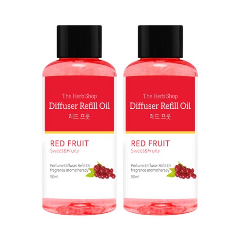 더허브샵 차량용 디퓨저 리필오일 50ml, 2개, 레드프룻