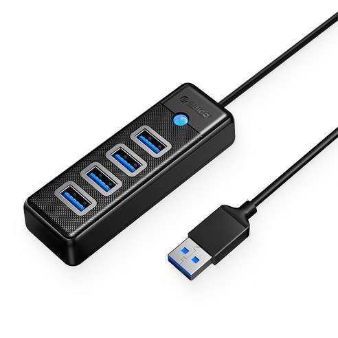 오리코 A타입 4포트 5Gbps USB3.0 허브 PW4U-U3, 블랙, PW4U-U3(블랙)