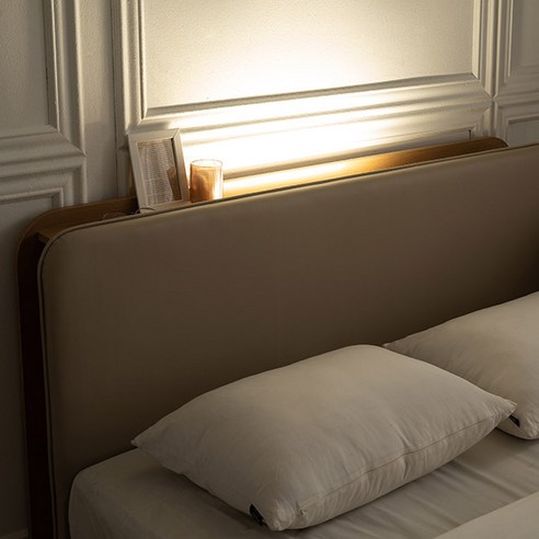 안락한 휴식과 효율적인 수납을 동시에, 삼익가구 루시 LED 수납 저상형 침대 프레임