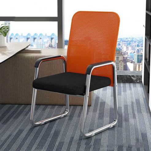 다임 사무실 컨퍼런스 메쉬 등받이 의자, 오렌지 + 블랙