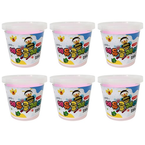 토단교재 에듀클레이 6p, 형광핑크, 250g, 1세트
