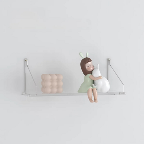 윤코 인테리어 아크릴 벽선반, 투명, 1단