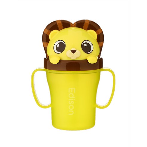 에디슨 프렌즈 흘림방지 빨대컵 3 200ml, 사자하이언, 1개