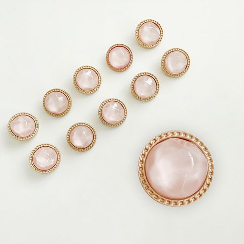 장식 단추 8반구살몬 25mm, 혼합색상, 10개