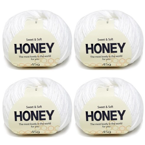 니뜨 허니 뜨개실 45g x 4p, 101 흰색