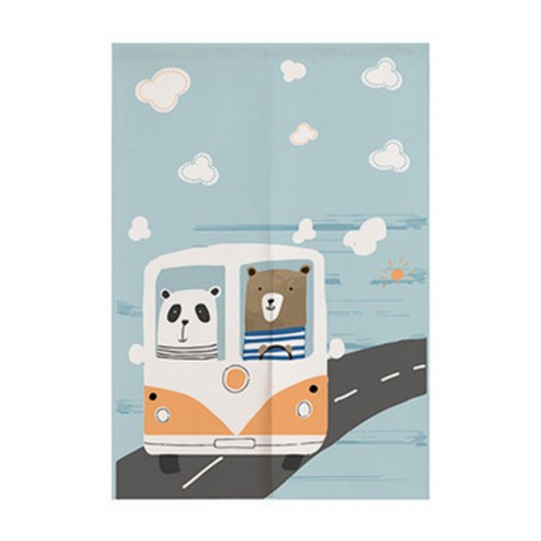 귀여운 동물캐릭터 그림 패브릭 가리개 커튼, 05