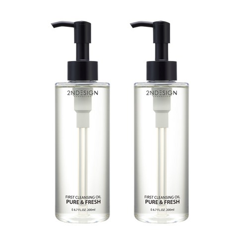 세컨디자인 퍼스트 클렌징 오일 퓨어 앤 프레쉬 블랙, 200ml, 2개