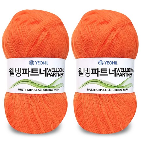 니뜨 웰빙파트너 수세미실 60g x 2p, 7 당근, 1세트
