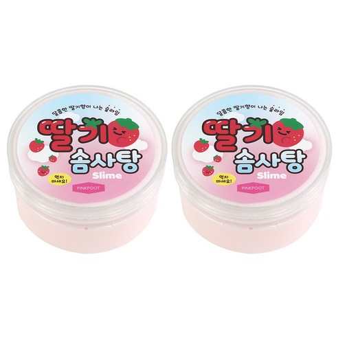 핑크풋 딸기 솜사탕 슬라임, 2개