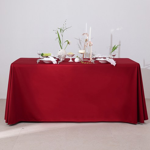 광폭 대형 고급융단 사각 테이블보, 300 x 200 cm, 와인, 1개