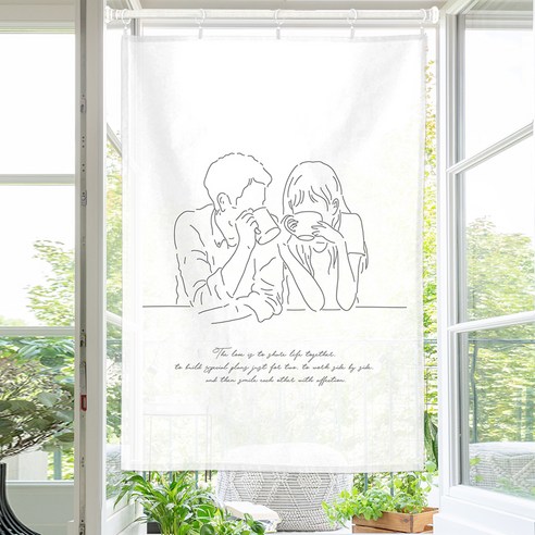 패브릭포스터 인테리어 바란스, 러브이즈