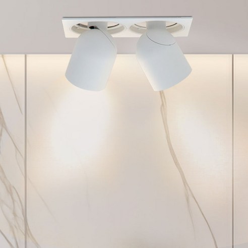 원하 LED DS 테오 COB 2구 매입등 20W 플리커프리 주백색, 화이트, 1개