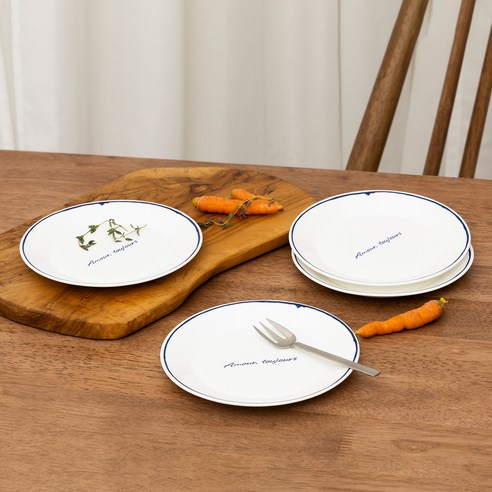 한국도자기 레떼드파리 접시 17cm, A, 4개, 접시 4p