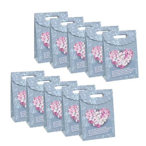 레인보우 플라워 선물 포장 가방 꽃다발 10p, 블루