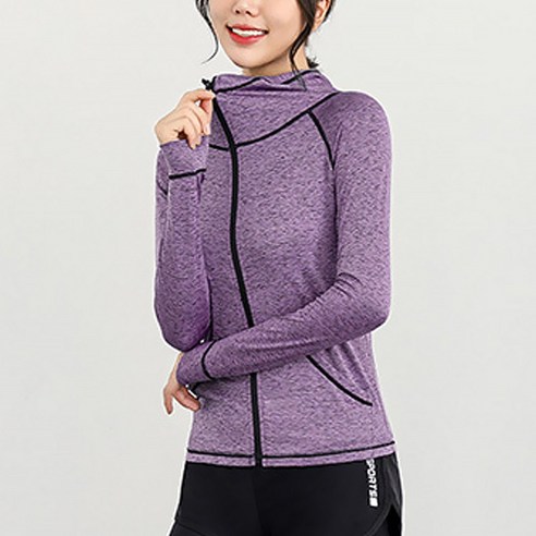 알럽핏 여성용 블랙라인 스포츠 후드집업