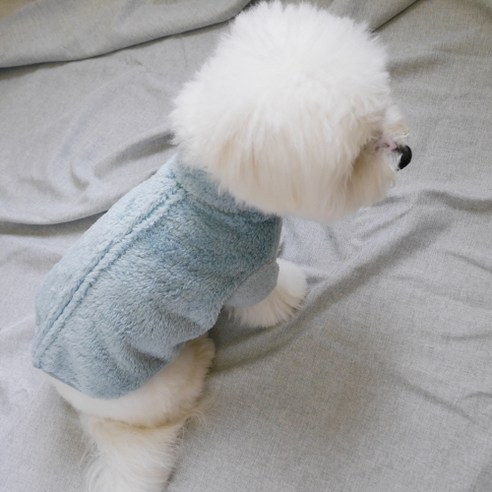 디자인사노 강아지 집업 후리스, 민트