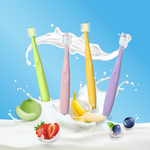 사랑스러운 아기를 위한 달콤한 양치 습관, 메가텐 360 밀크에디션 유아 칫솔