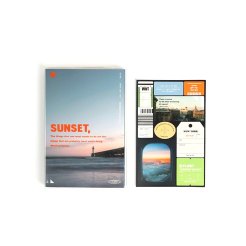 워너디스 포토그래피 클리어 다이어리 만년형, 02 Sunset(블루 + 주황)
