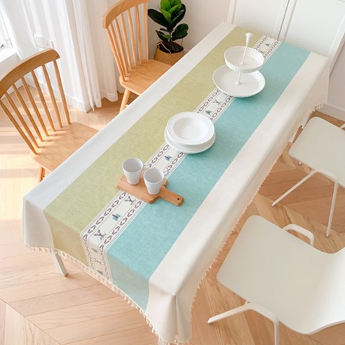 조이앤조이 유럽풍 테이블 식탁보, 청록, 4인(130 x 180 cm)