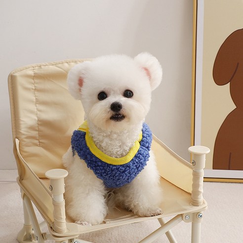 랜보어 반려동물 도톰 포인트 뽀글이 티셔츠, 블루