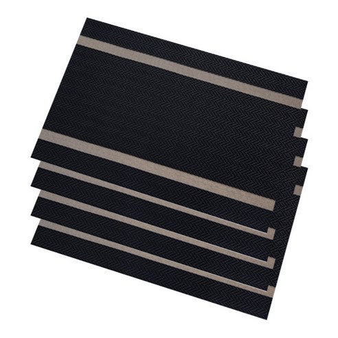마켓감성 호텔식 PVC 플레이스 테이블매트 4p, 블랙, 30 x 45 cm