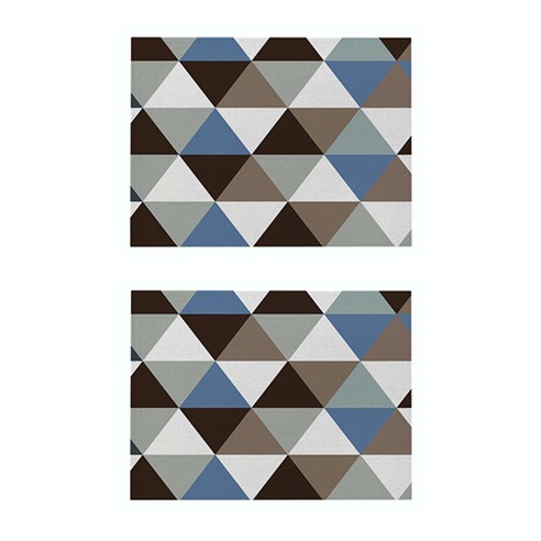 파라다이소 시크한 모던 기하학 패턴 린넨 아트 플레이스 매트 2p, 039, 32 x 21 cm