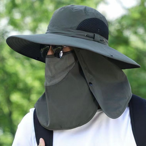 비안 UV차단 햇빛가리개 챙 넓은 스포츠 모자, 그린, 1개