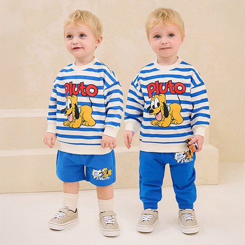 밀크마일 아동용 디즈니 베이비 플루토 스트라이프 상의 + 하의 2종 세트