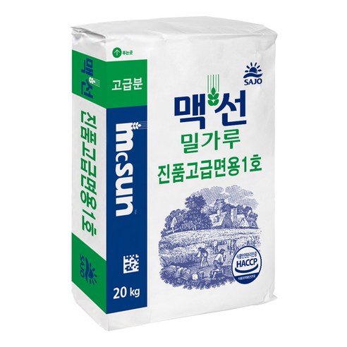 맥선 밀가루 진품 고급면용, 20kg, 1개