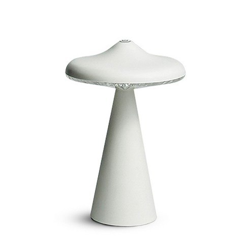 쿼르디 USB 충전식 3컬러 UFO 무드등, 화이트