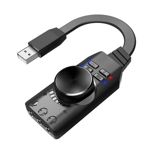 컴스 7.1CH 서라운드 USB 사운드카드 게이밍 외장형, HA005, 1개