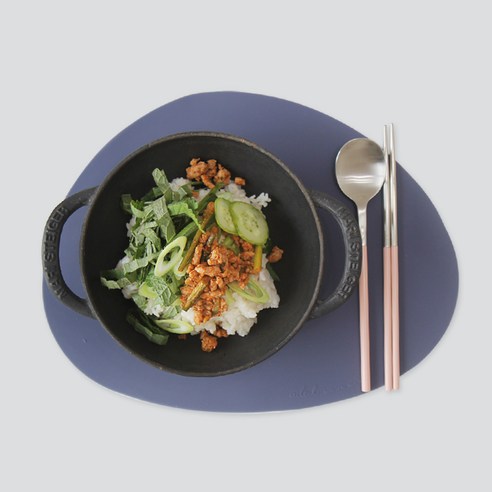 에이드엘 미니 실리콘 테이블매트 페블, 퍼플, 350 x 270mm, 1개