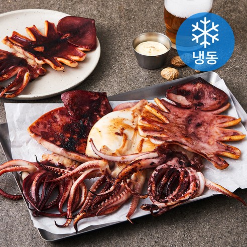 바다보소 구룡포에서 말린 반건조 오징어 4미 (냉동), 600g, 1개