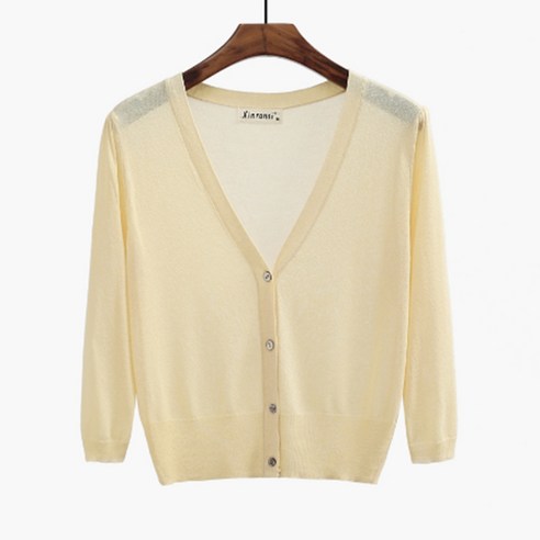 알로데 여성용 쁠렝땅 7부 소매 니트 가디건 Best Top3