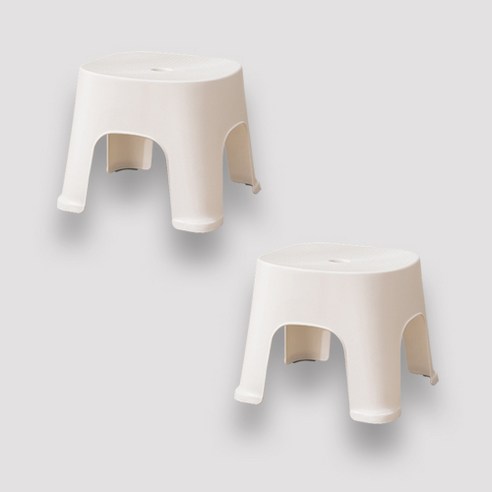 PDS홈 가정용 플라스틱 다용도 작은 보조 간이 의자 S 2p, 화이트