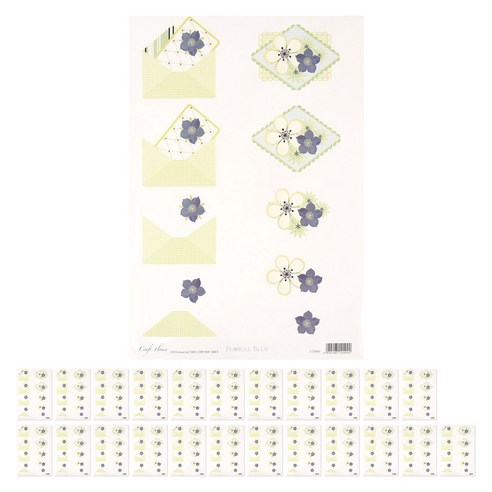 데어리즈 셀프 입체 스티커 만들기 블루꽃, 24개, 디자인 D