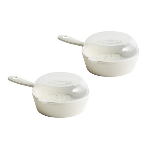 이지앤프리 손잡이 찜기 멀티 앞접시, 플라워화이트, 2개