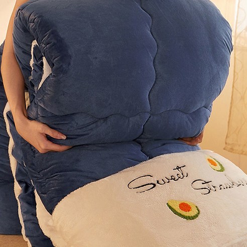 파묻혀서 자고 싶은 포근포근 두툼 자수 겨울 싱글 이불 5kg, 블루