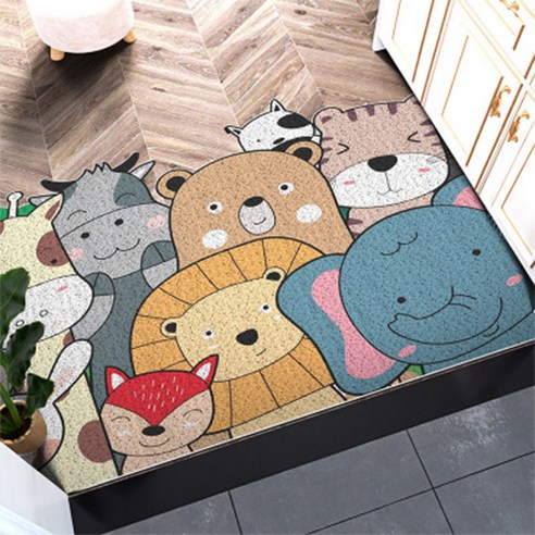 더플로우컴퍼니 리빙 플로우 애니멀 코일 현관매트 60 x 90 cm, A동물의세계, 1개