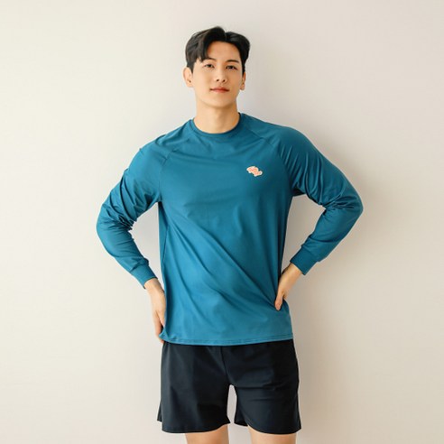 튜브트리 남성용 베이직 긴팔 래쉬가드 + 팬츠 세트 AECO7203