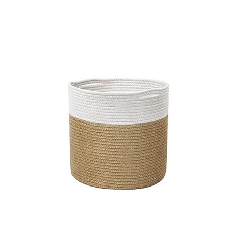 GUNU 홈인테리어 로프 다용도 바구니 30cm, 옐로우화이트, 1개