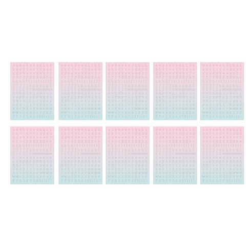 루카랩 레인보우 코튼캔디 스티커 10P 세트, 핑크 블루, 1개
