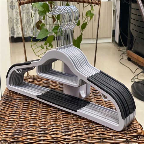 옷걸이 42cm GH52_RD_491, 블랙, 10개입