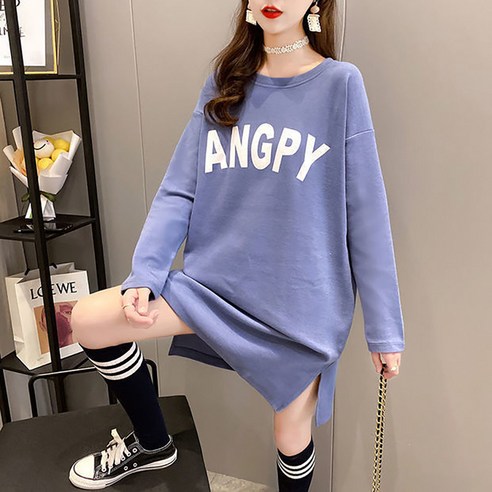 임산부 루즈핏 미디 원피스