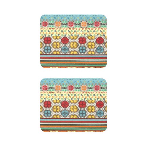 에스닉 보헤미안 보타패턴 캔버스 폴리 마우스 패드 23 x 19 cm, 26, 2개