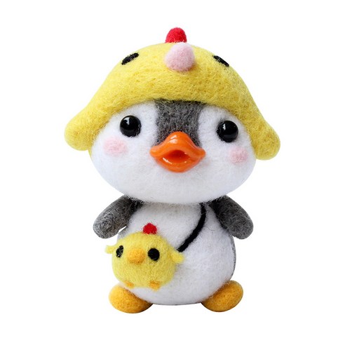 펫돌 양양이 니들펠트 인형 DIY 세트, 1세트, 병아리 펭귄
