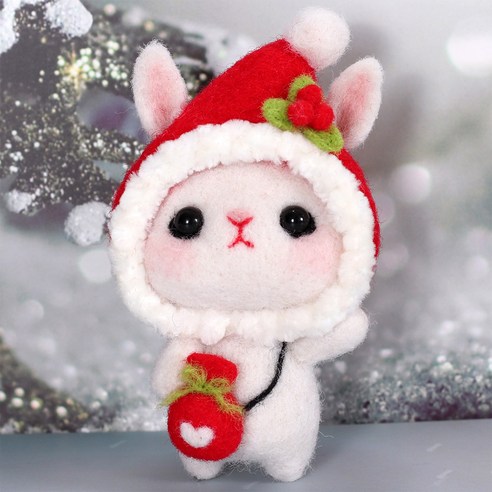 아트조이 DIY 양모펠트 키트, 1세트, 산타토끼