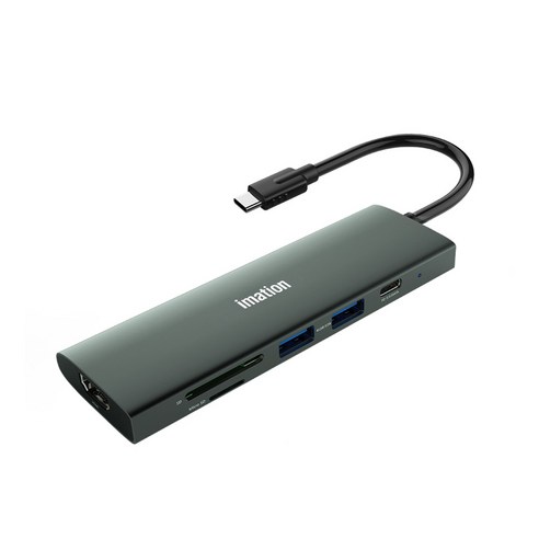 이메이션 6in1 멀티포트 USB 허브 CHE001-DG, 그린
