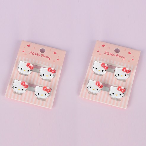여아용 헬로키티 미니 헤어 집게 4개입 x 2p - 헤어액세서리 | 쿠팡